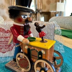 Steinbach Nutcracker Berlin Organ Grinder with Circus Monkey Musical Box-12”